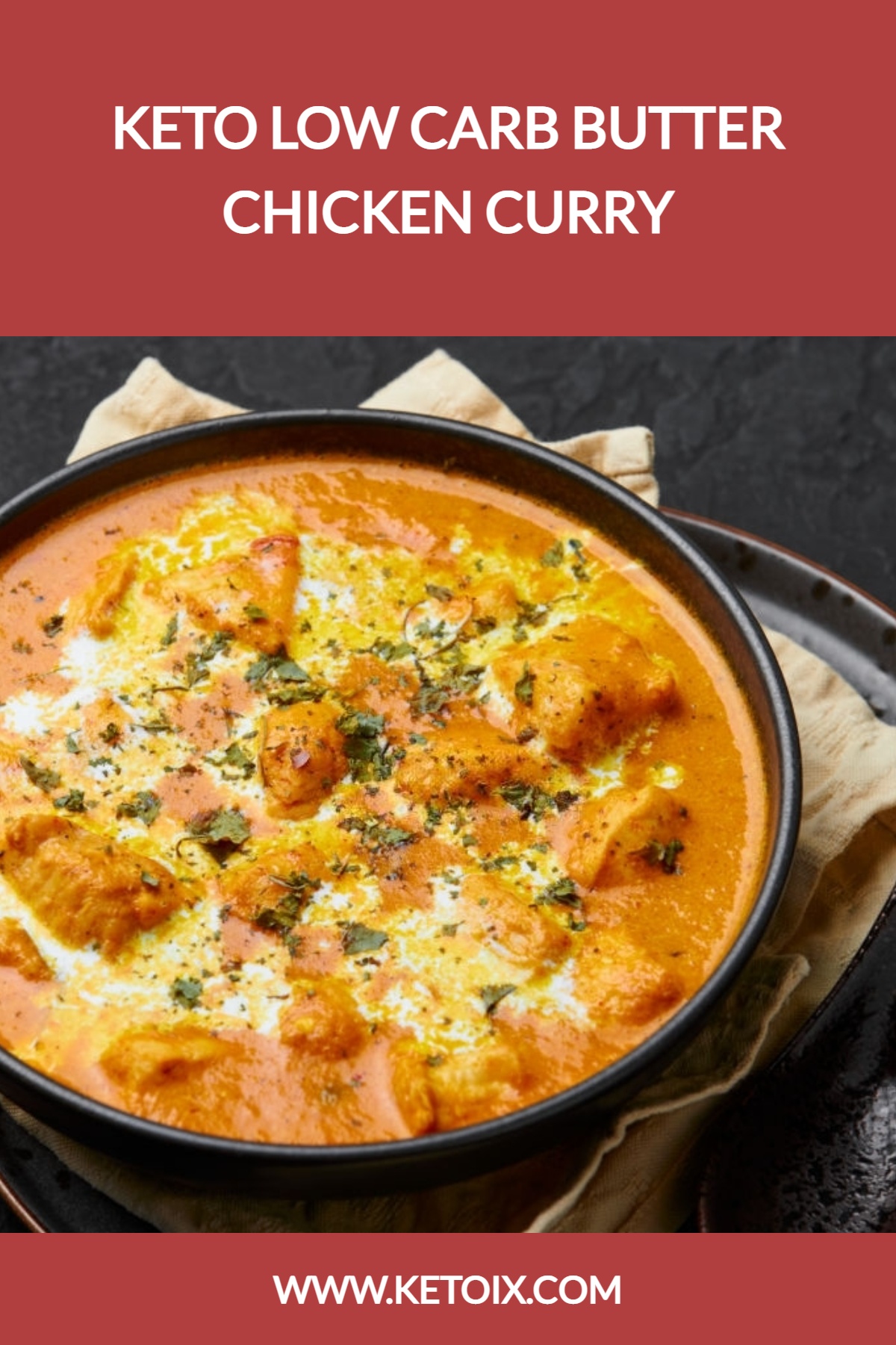 Keto low carb butter chicken pinterest image