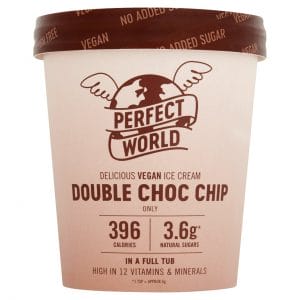 Perfect world ice cream, double choc chip flavour