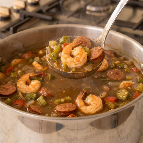 Keto Shrimp & Sausage Gumbo