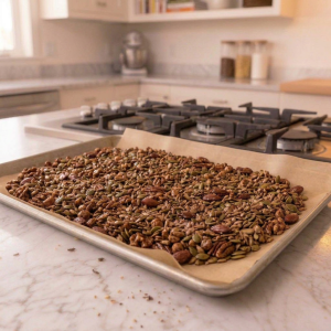 granola on a tray