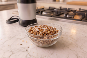 pecans topped and sprinkled with sweetener