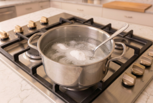 water and allouse boiling